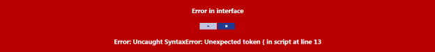 screen shot of error message for an HMI